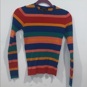 Rainbow striped Emma chamberlain styled top
